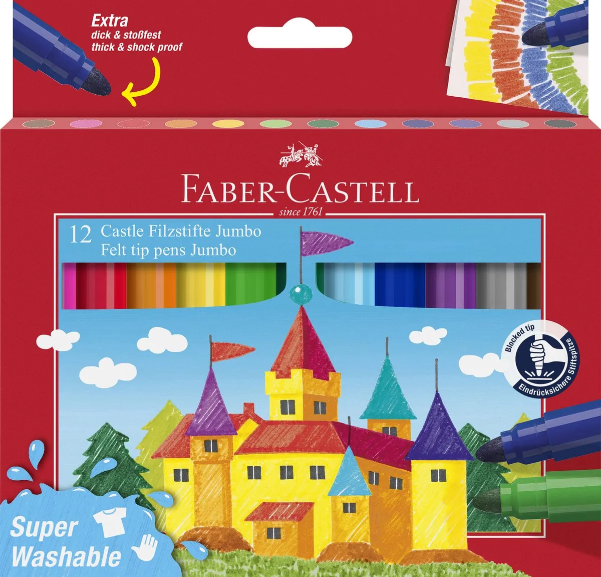 Faber-Castell Jumbo Viltstiften 12 Stuks