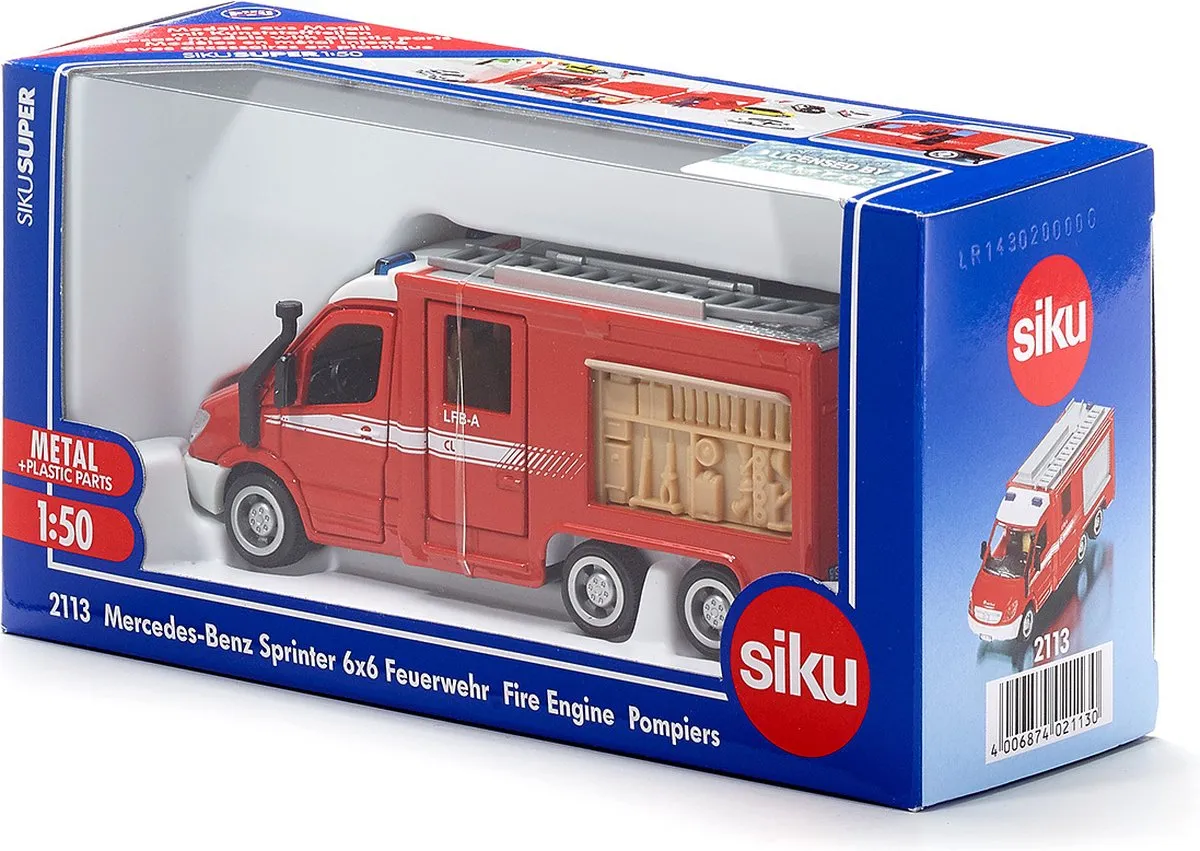SIKU 2113 Brandweer Mercedes-Benz Sprinter 1:50 - Rood - afbeelding 6 van 6