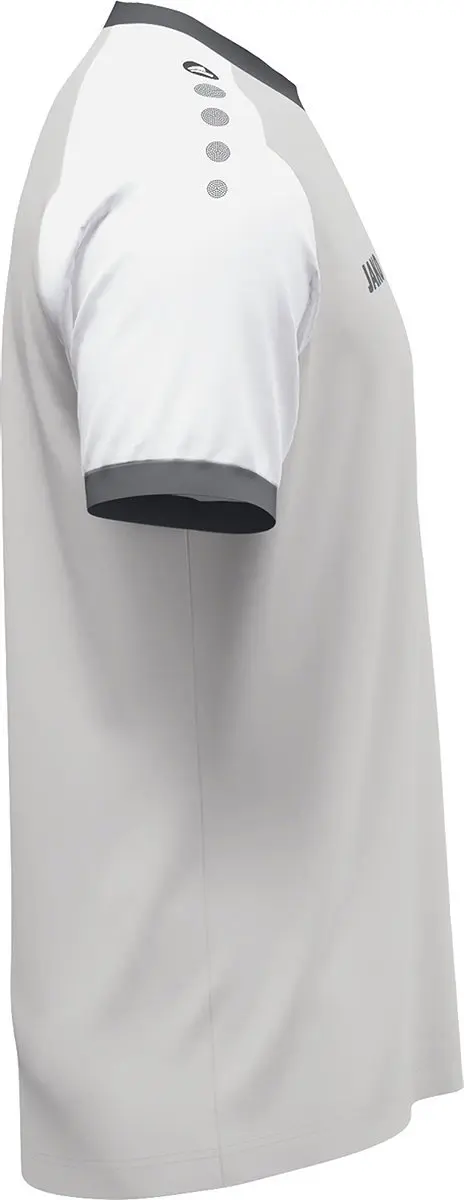 JAKO Dynamic Shirt Korte Mouw Kinderen 128 - Lichtgrijs/Wit/Grijs