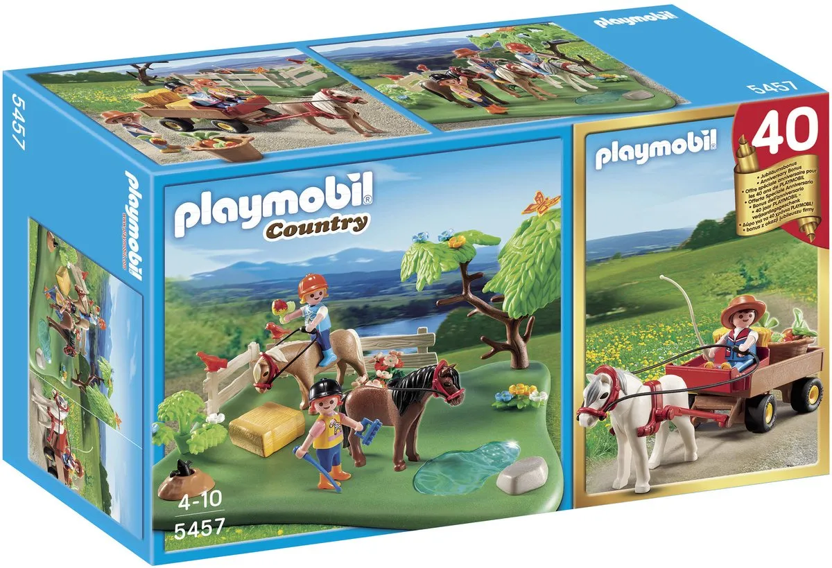 Playmobil Jubileum Ponyweide Compact Set 5457 - Meerkleurig
