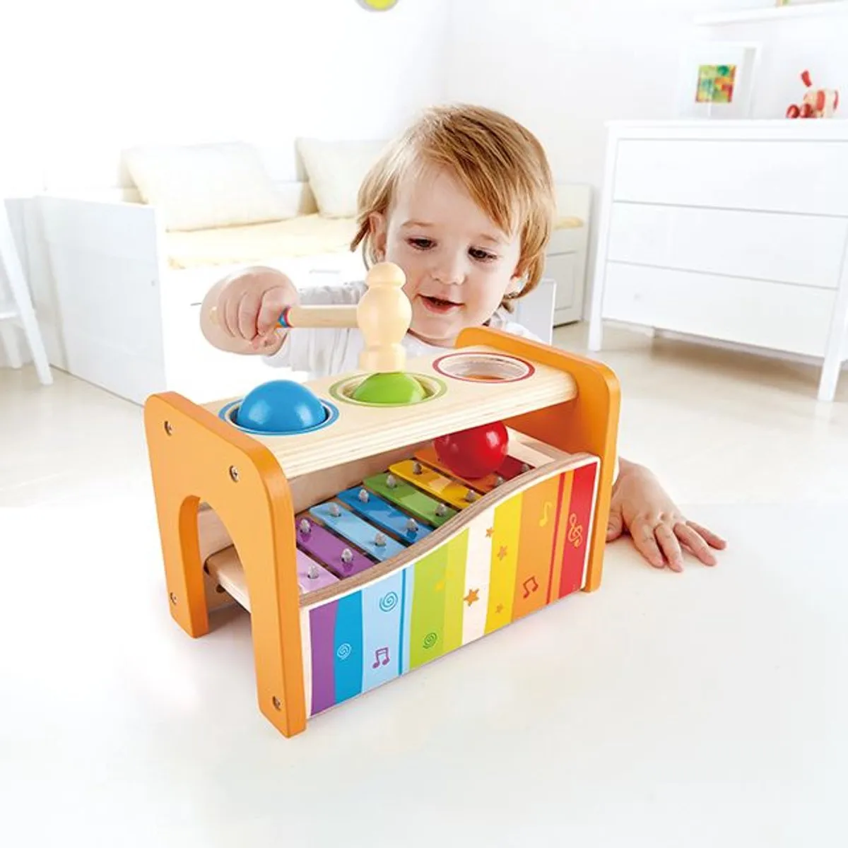 Hape Houten Xylofoon Hamerbank - Veelkleurig - afbeelding 6 van 6