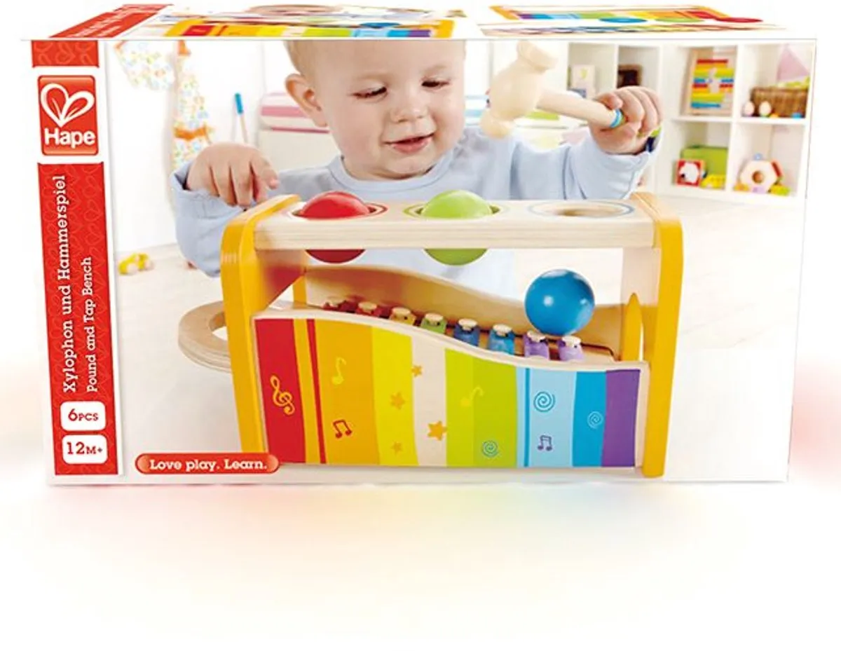 Hape Houten Xylofoon Hamerbank - Veelkleurig