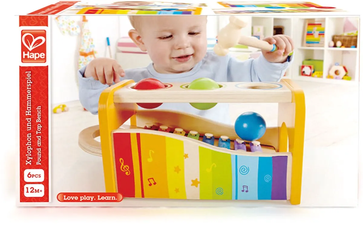 Hape Houten Xylofoon Hamerbank - Veelkleurig