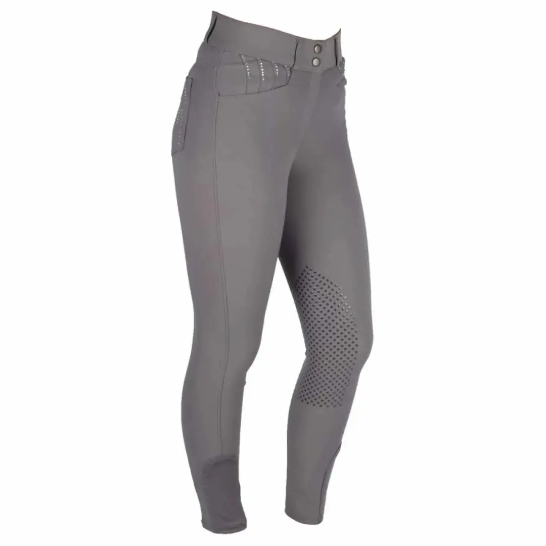 Mondoni Crystal II High Waist Knie Grip Rijbroek 44 - Grijs