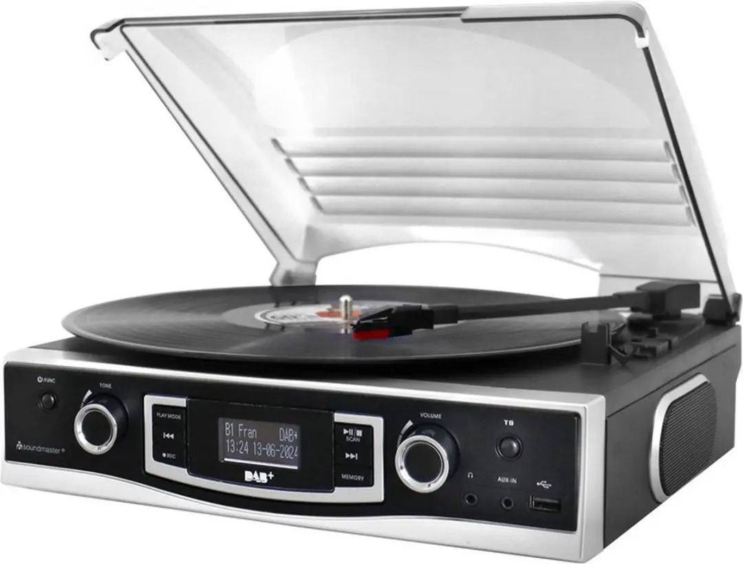 Soundmaster PL590SW Retro Platenspeler - DAB+ Radio & USB