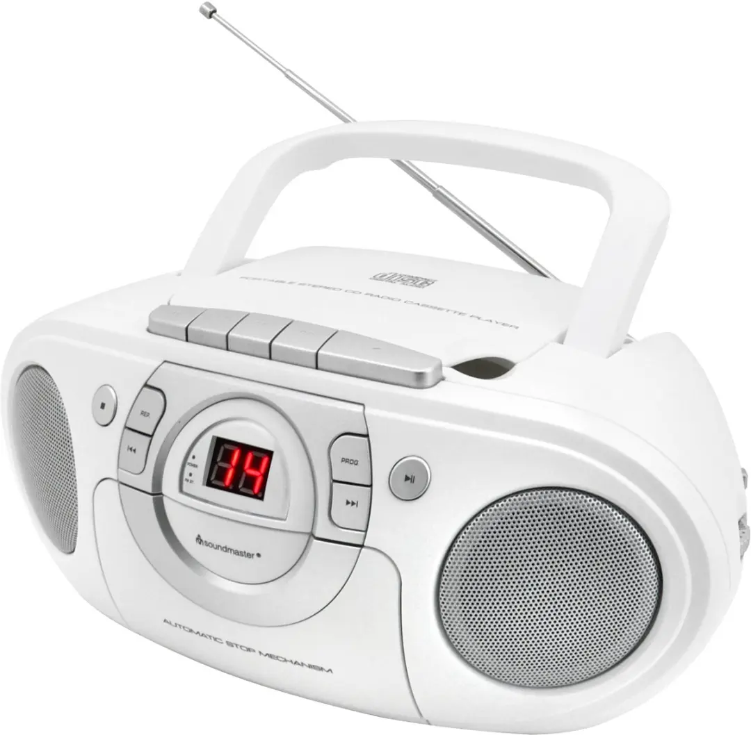 Soundmaster SCD5100WE Boombox - CD/Cassette/FM - Wit