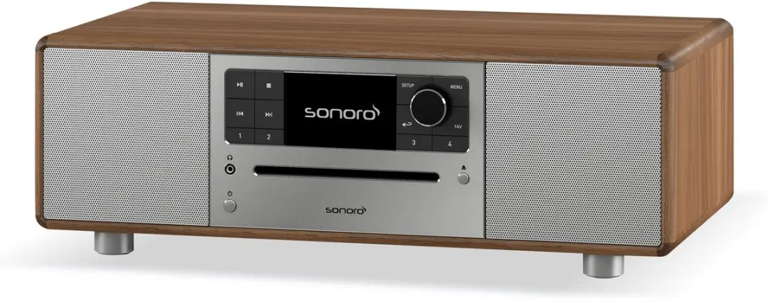 Sonoro Prestige 2025 All-in-One Muzieksysteem 80W - Walnoot/Zilver
