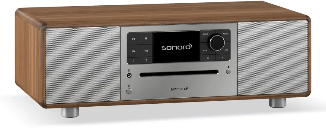 Sonoro Prestige 2025 All-in-One Muzieksysteem 80W - Walnoot/Zilver