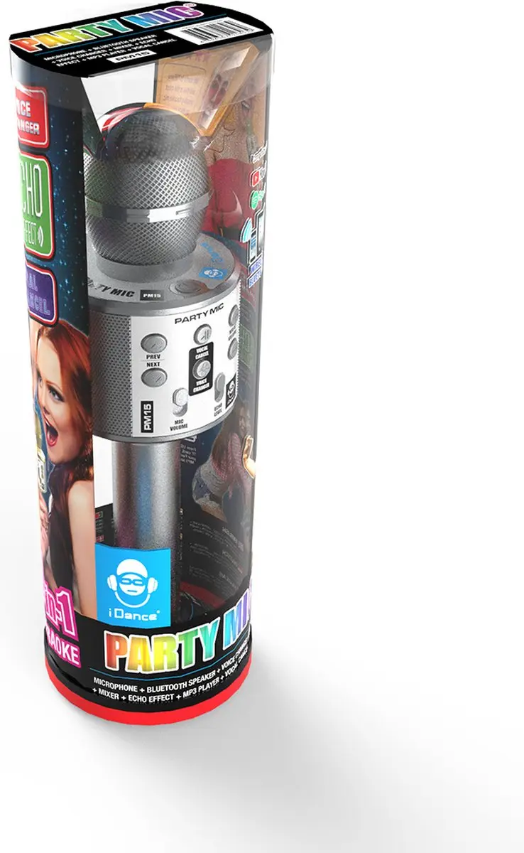 iDance PARTY MIC PM15SL Karaokemicrofoon - Zilver