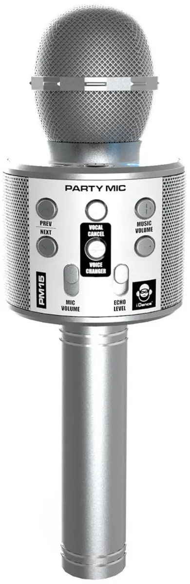 iDance PARTY MIC PM15SL Karaokemicrofoon - Zilver - afbeelding 6 van 6