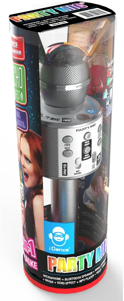 iDance PARTY MIC PM15SL Karaokemicrofoon - Zilver