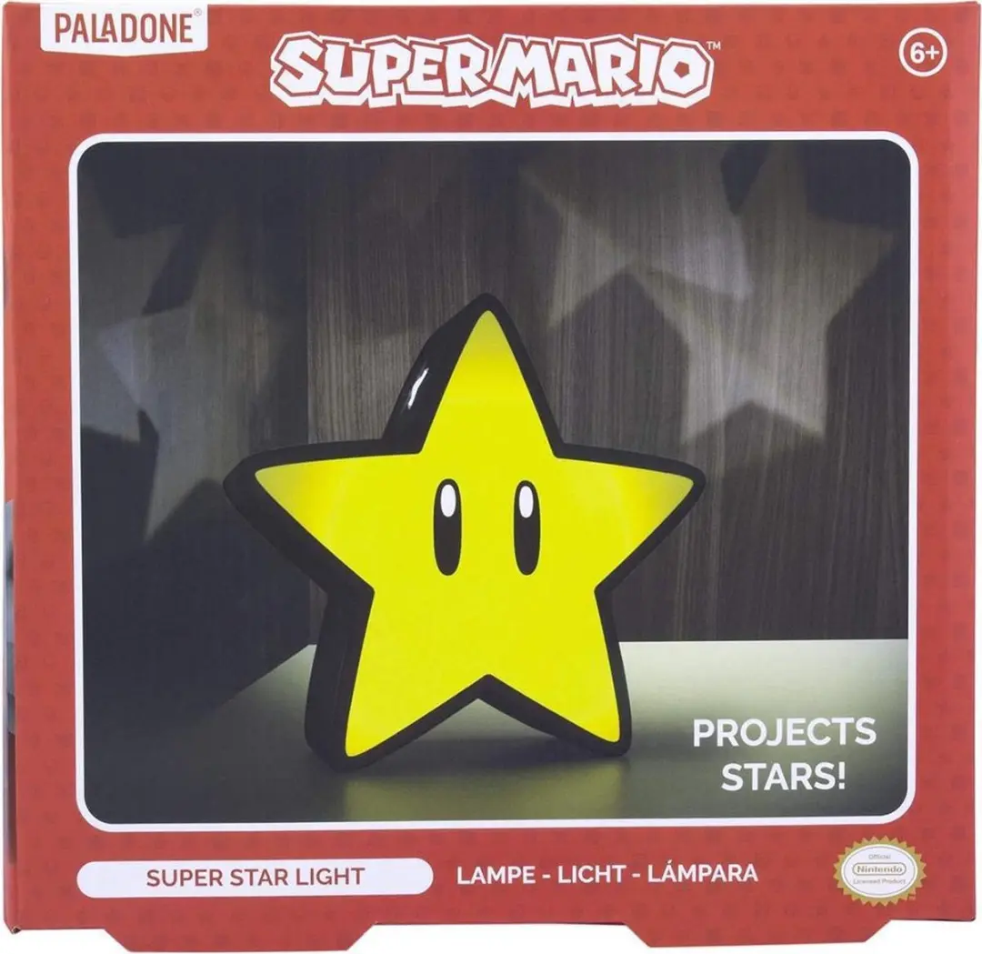 Paladone Super Mario Super Star Projector Lamp - Geel