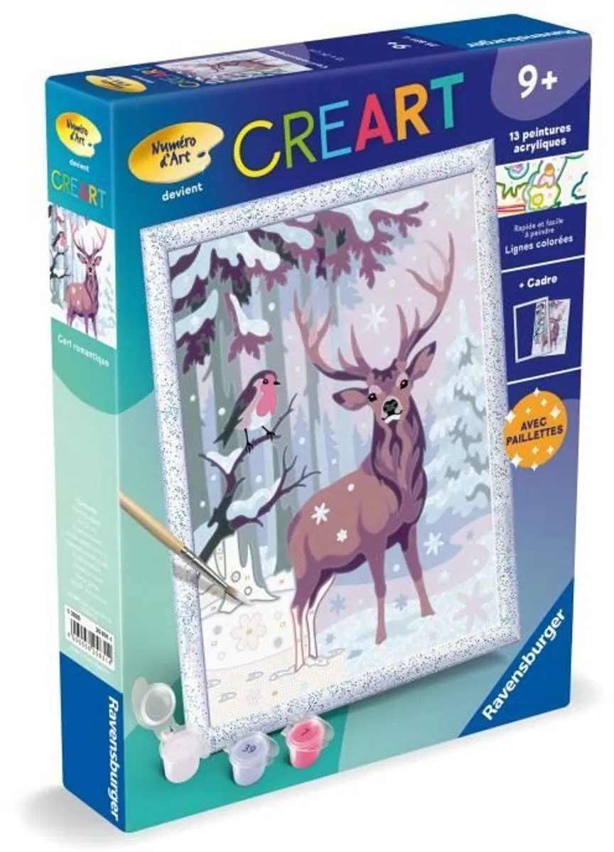 Ravensburger CreArt Kids Romantisch Hert Schilderen op Nummer Kit 18x24cm - 25831