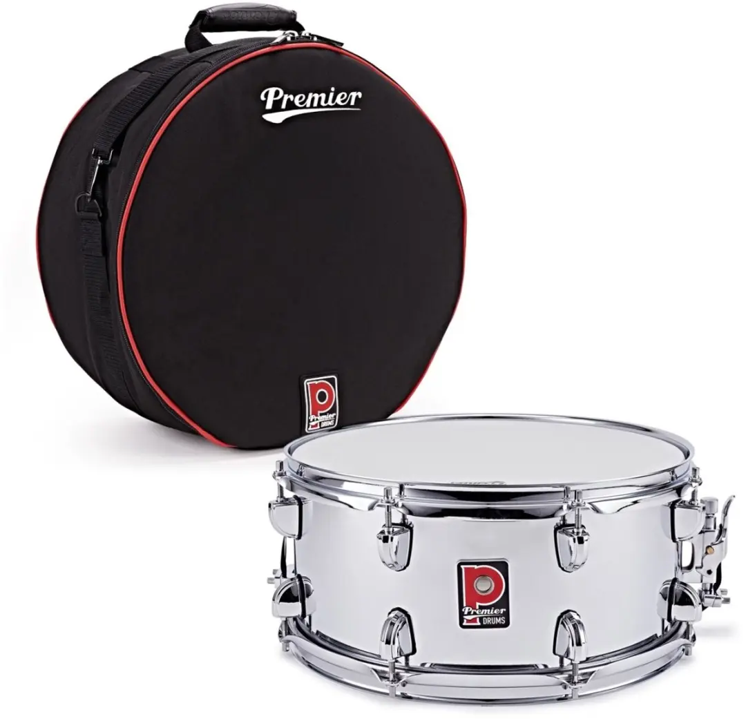 Premier Artist 14 x 6.5 Steel Snare Drum, Chrome & Soft Case