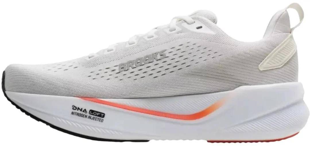 Brooks Ghost Max 4 Heren Hardloopschoenen - 46 - Wit/Rood/Zwart - afbeelding 4 van 6