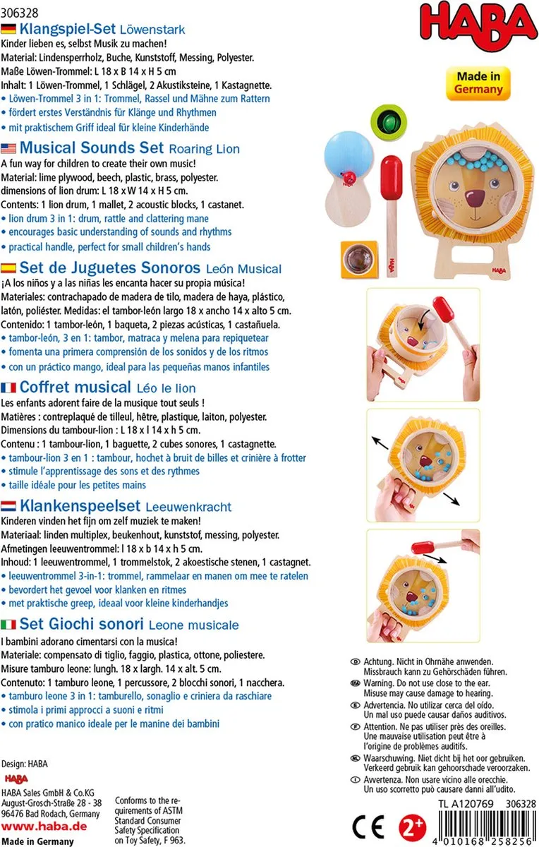 Haba Klankenspeelset Leeuwenkracht - Meerkleurig - afbeelding 6 van 6