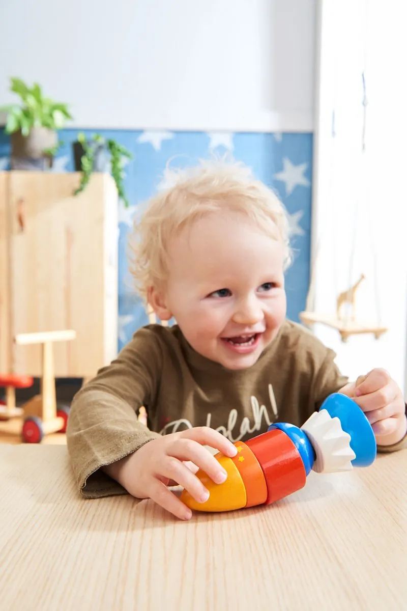 Haba Rijgspel Raket 16cm - 8-delig Multicolor