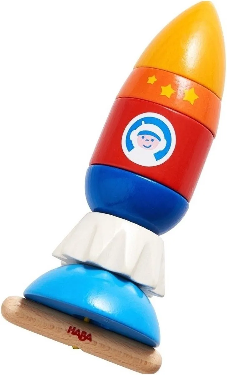 Haba Rijgspel Raket 16cm - 8-delig Multicolor