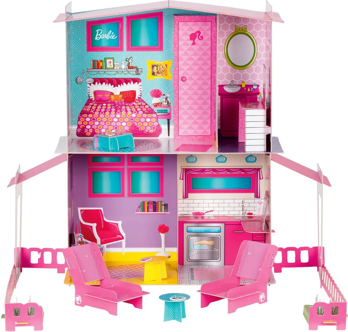 Barbie Droomvilla Poppenhuis - 14-delig - Roze