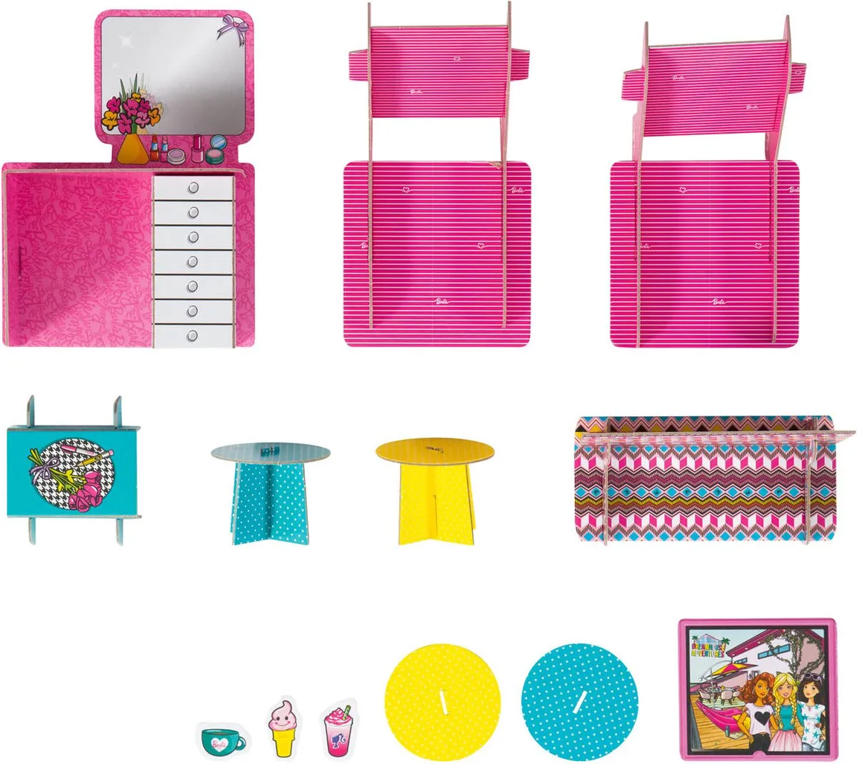 Barbie Droomvilla Poppenhuis - 14-delig - Roze