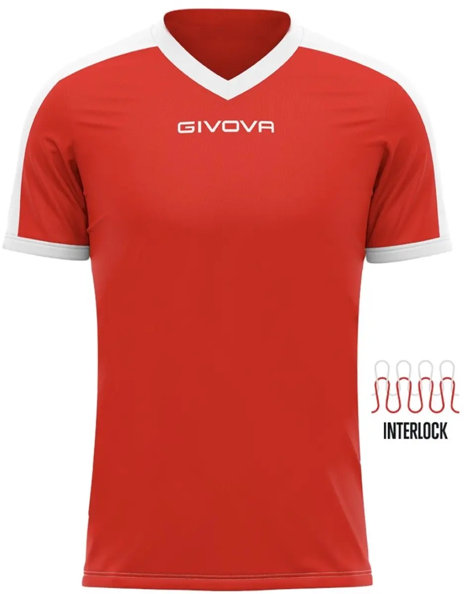 Givova Shirt Revolution Interlock - Rood/Zwart