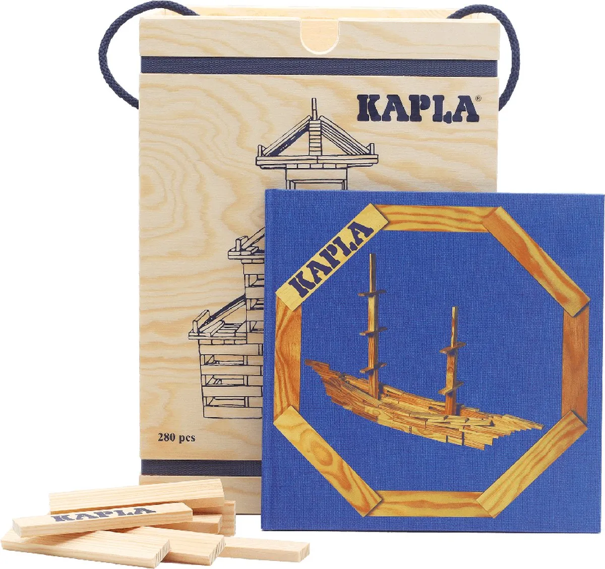 KAPLA Constructiespeelgoed Blauw Voorbeeldboek 280 Stuks