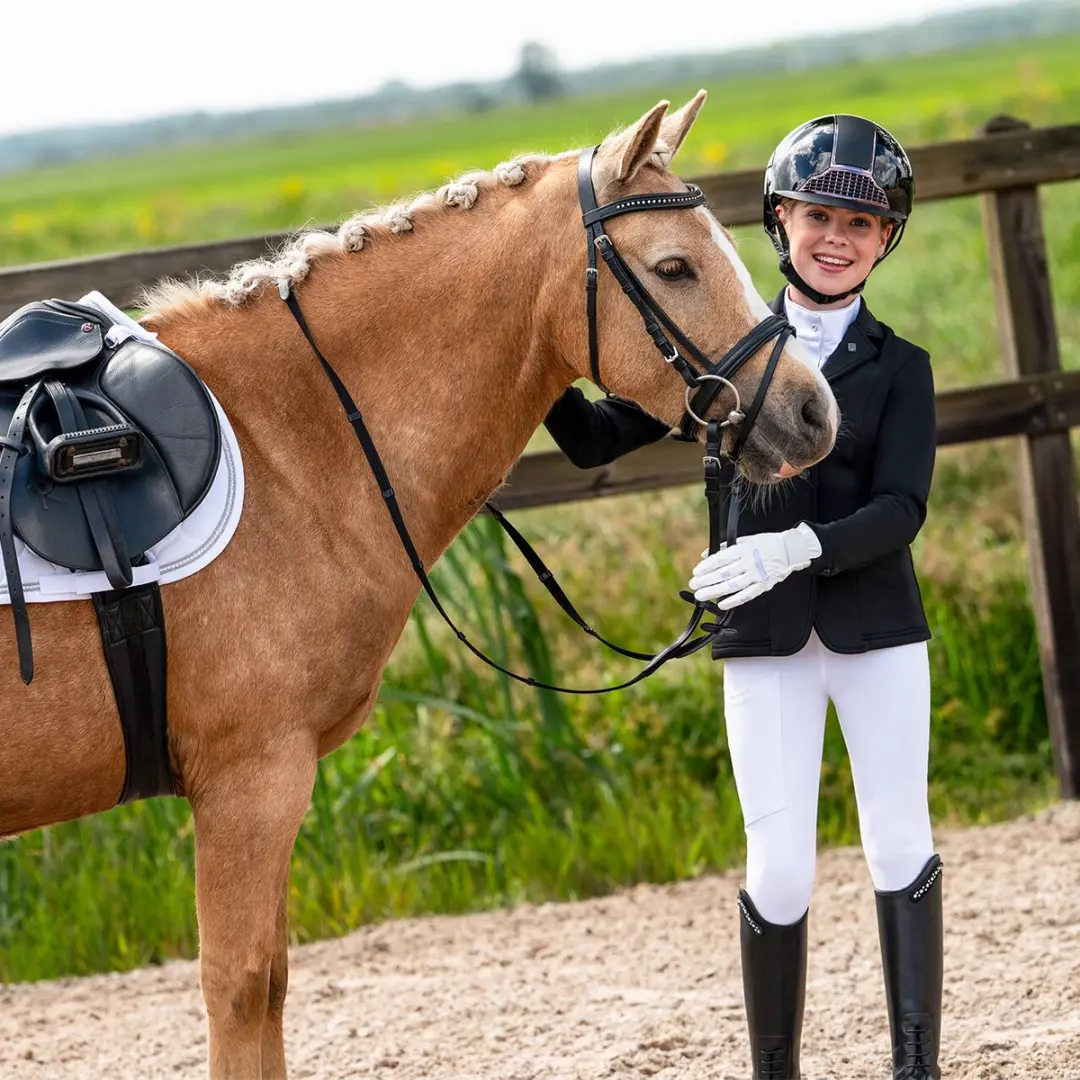 QHP Eden Competition Full Grip Paardrijlegging 164 - Wit