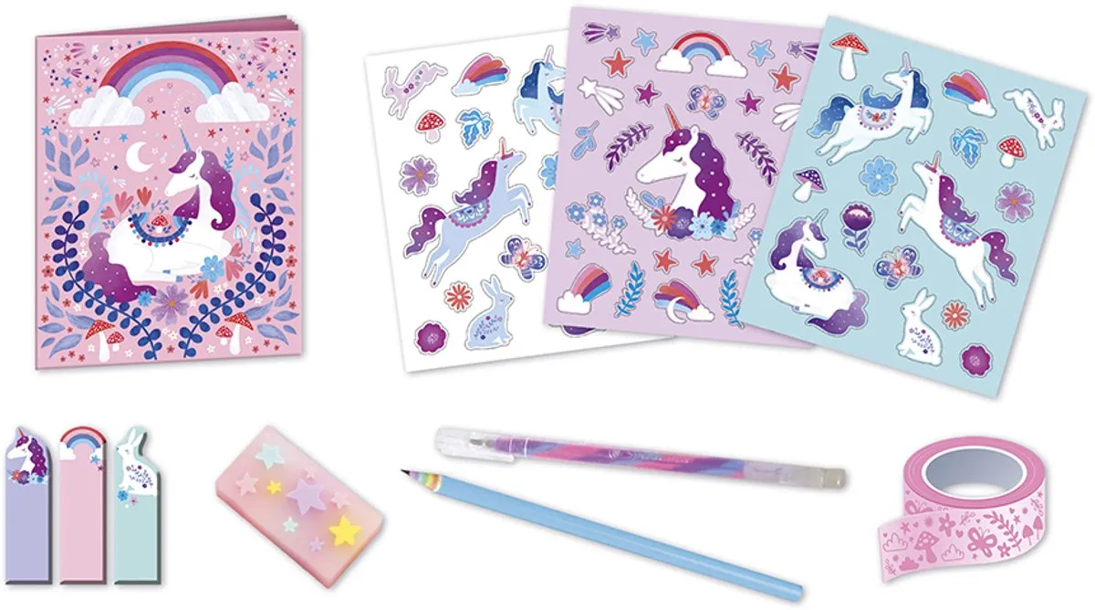 Janod Dreamland Unicorn Schrijfset - 11-delig Multicolor