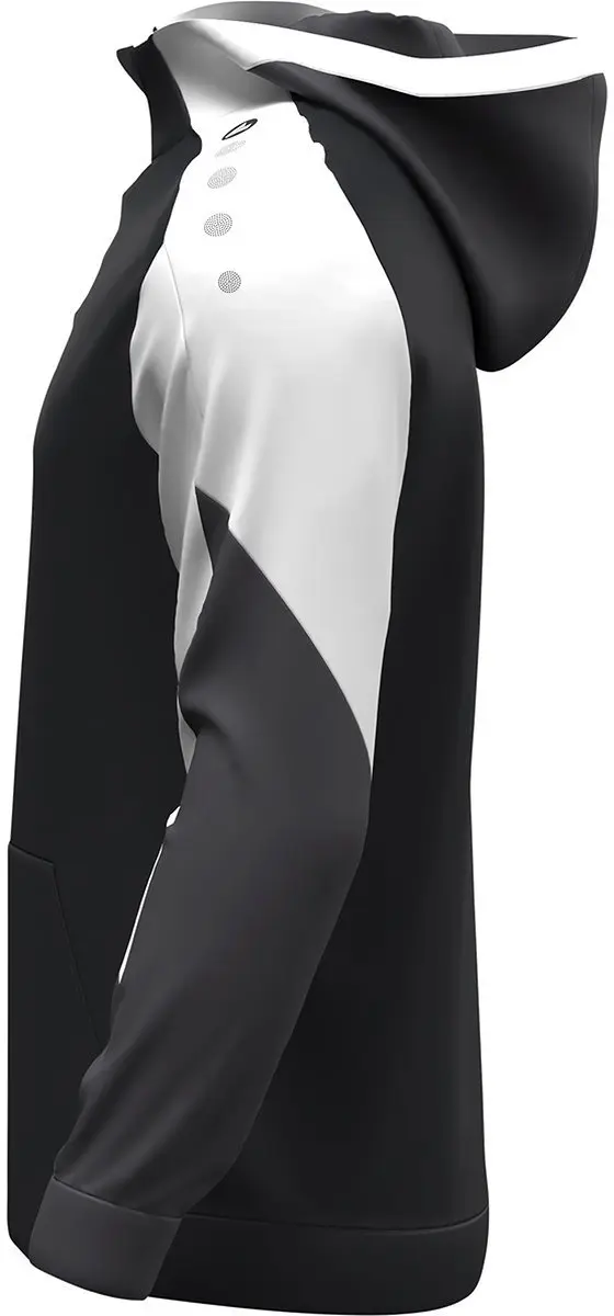 JAKO Dynamic Hooded Half Zip Heren - M - Zwart/Wit/Antraciet