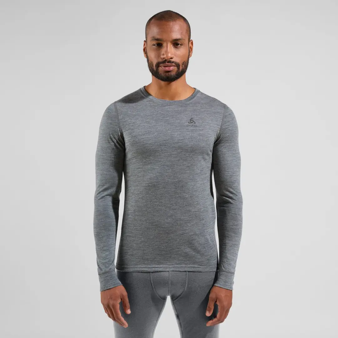 ODLO Natural Merino 200 Thermoshirt - Lange mouwen - Maat L - Grijs - afbeelding 6 van 6