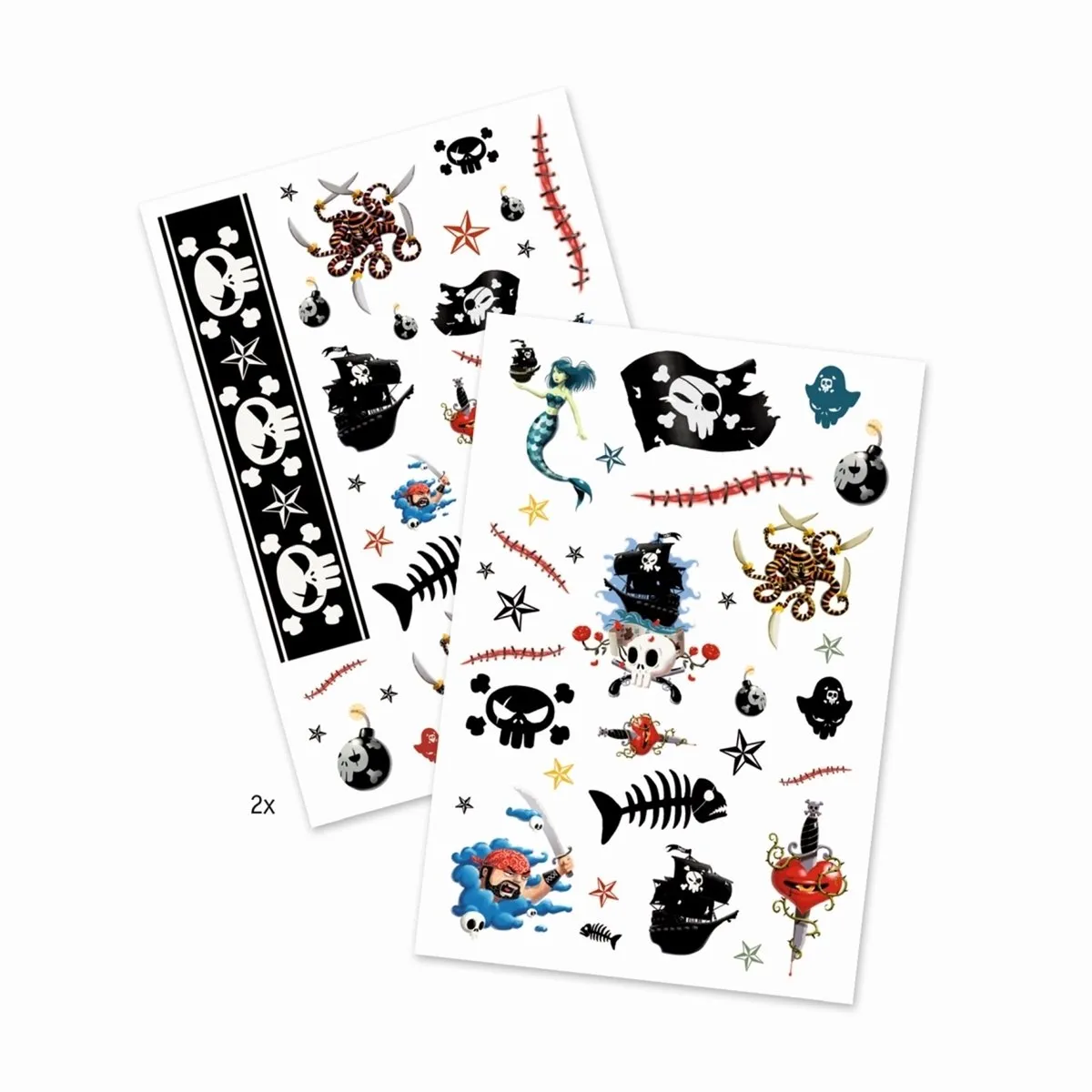 Djeco Huidvriendelijke Tattoos Pirates - 50 Stuks