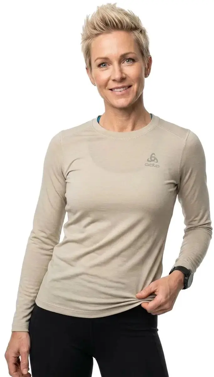 ODLO Merino 160 Lange Mouwen Basislaag - Beige - afbeelding 4 van 4