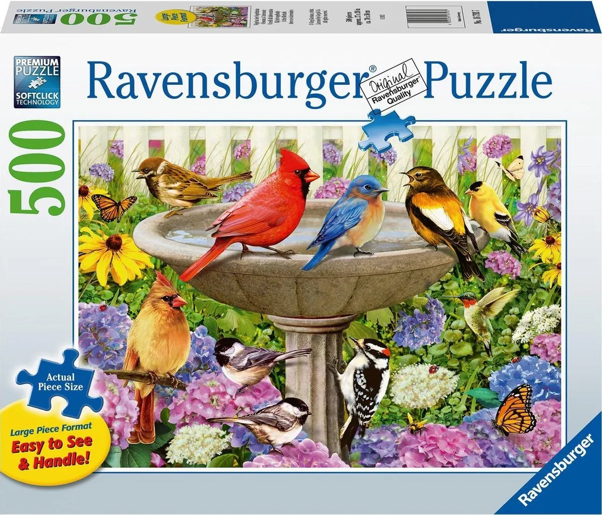 Ravensburger Bij het vogelbadje Legpuzzel 500 Stuks - 167937