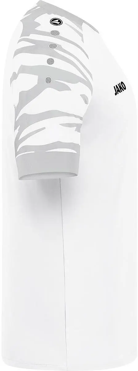 JAKO Wild Shirt Heren - Korte mouw - Zilver/Wit - Maat S