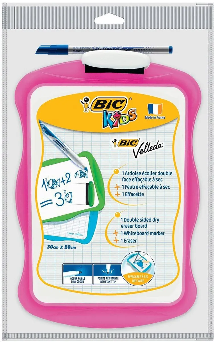 BIC Whiteboard Dubbelzijdig - Multicolor - met Wisser & Markers
