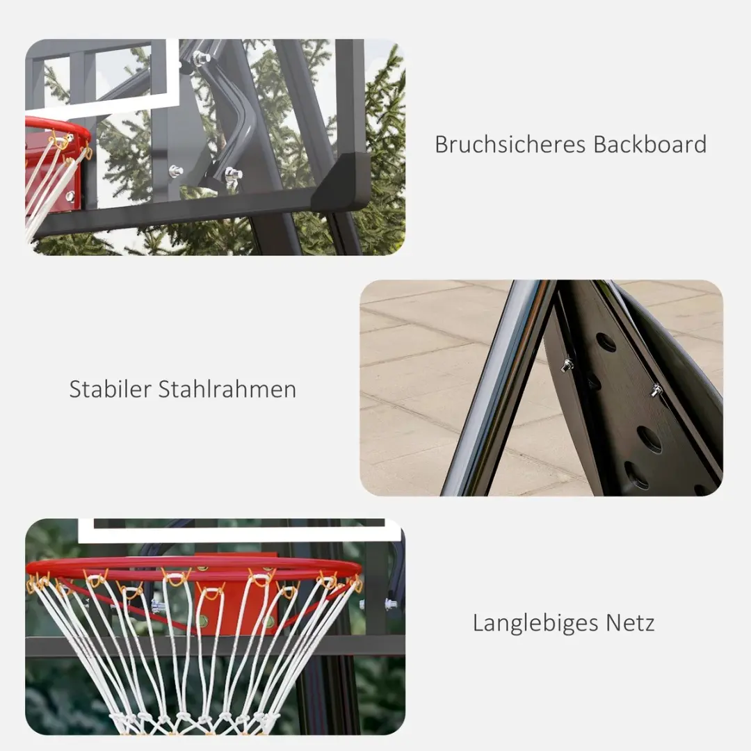 SPORTNOW Basketballstandaard PC PE-111L - Zwart - afbeelding 2 van 6