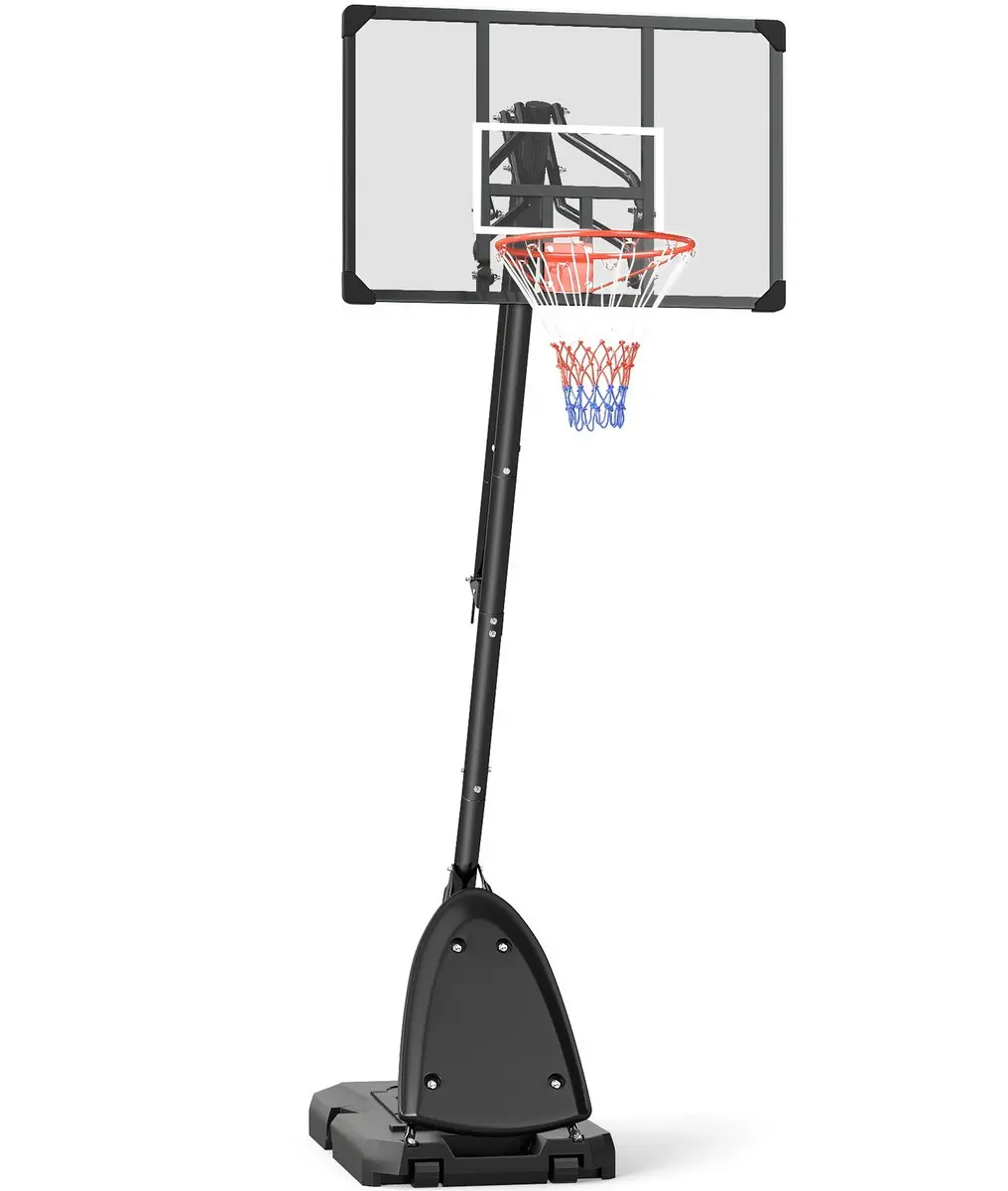 SPORTNOW-Basketballständer-Stahl, PC, PE-111L x 70,5B x 293-350H cm-Schwarz