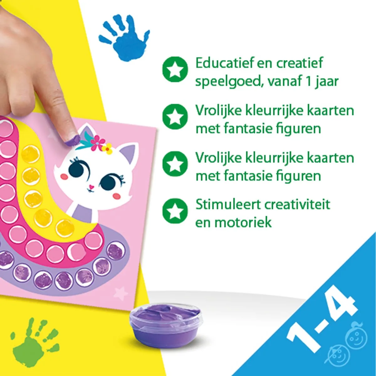 SES Creative My First Stippen met Vingerverf Fantasie Figuren - Unicorn - 10 Kaarten