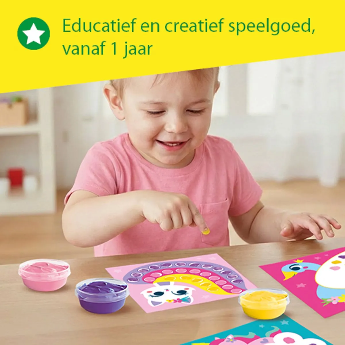 SES Creative My First Stippen met Vingerverf Fantasie Figuren - Unicorn - 10 Kaarten