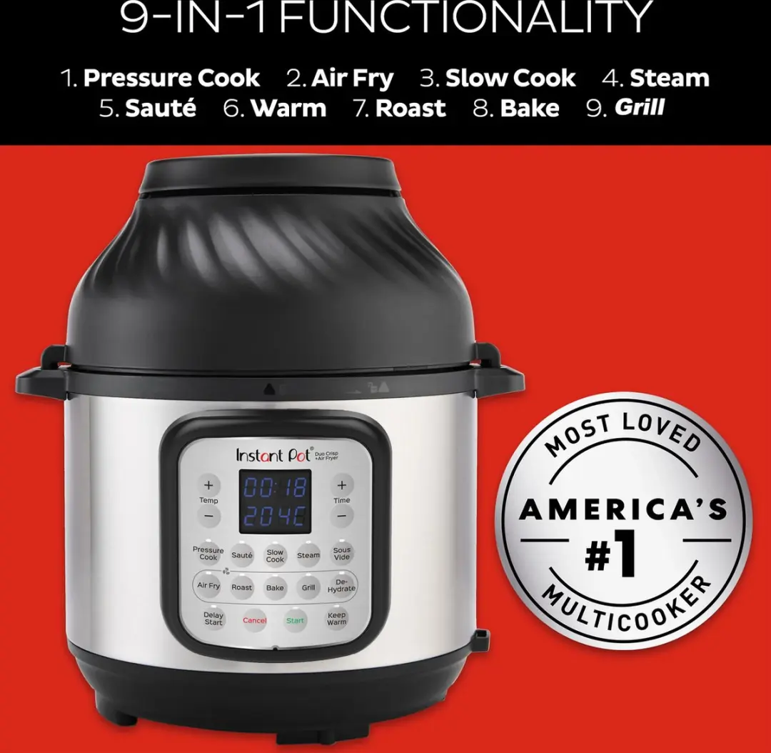 Instant Pot Duo Crisp 7,6L Multicooker + Airfryer - 11-in-1 - RVS
