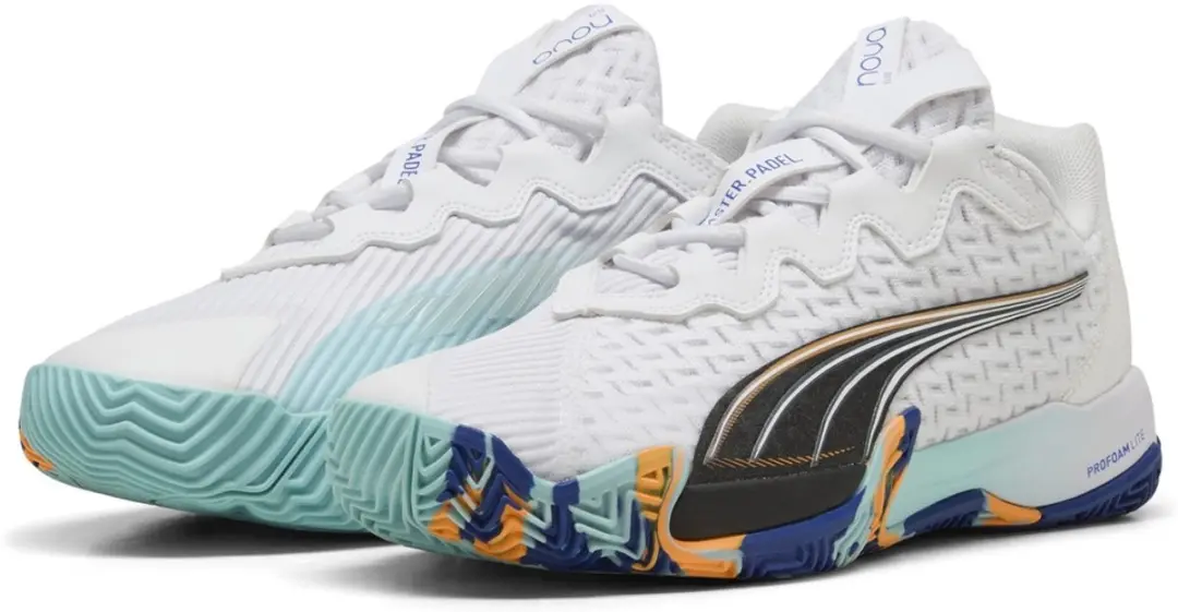 Puma Schuhe Low Nova Elite 108284 Puma White-Puma Black-Vivid Blue-Heat Fire-44,