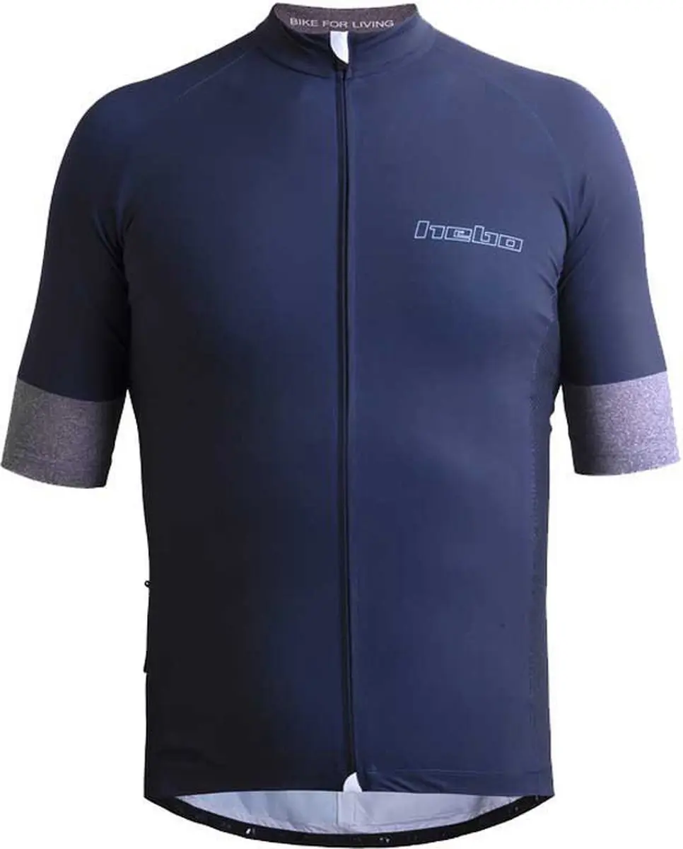 Hebo Bandlands Korte Mouw Wielertrui Blauw M Man