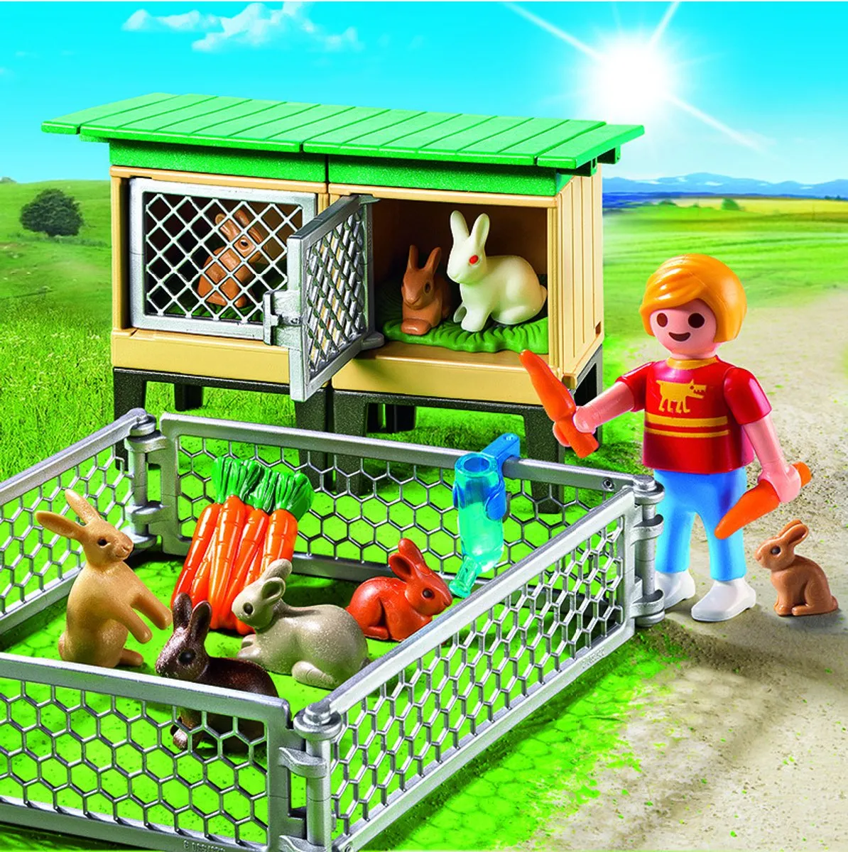 Playmobil Konijnenhok met Buitenren 6140 - Groen - afbeelding 2 van 6
