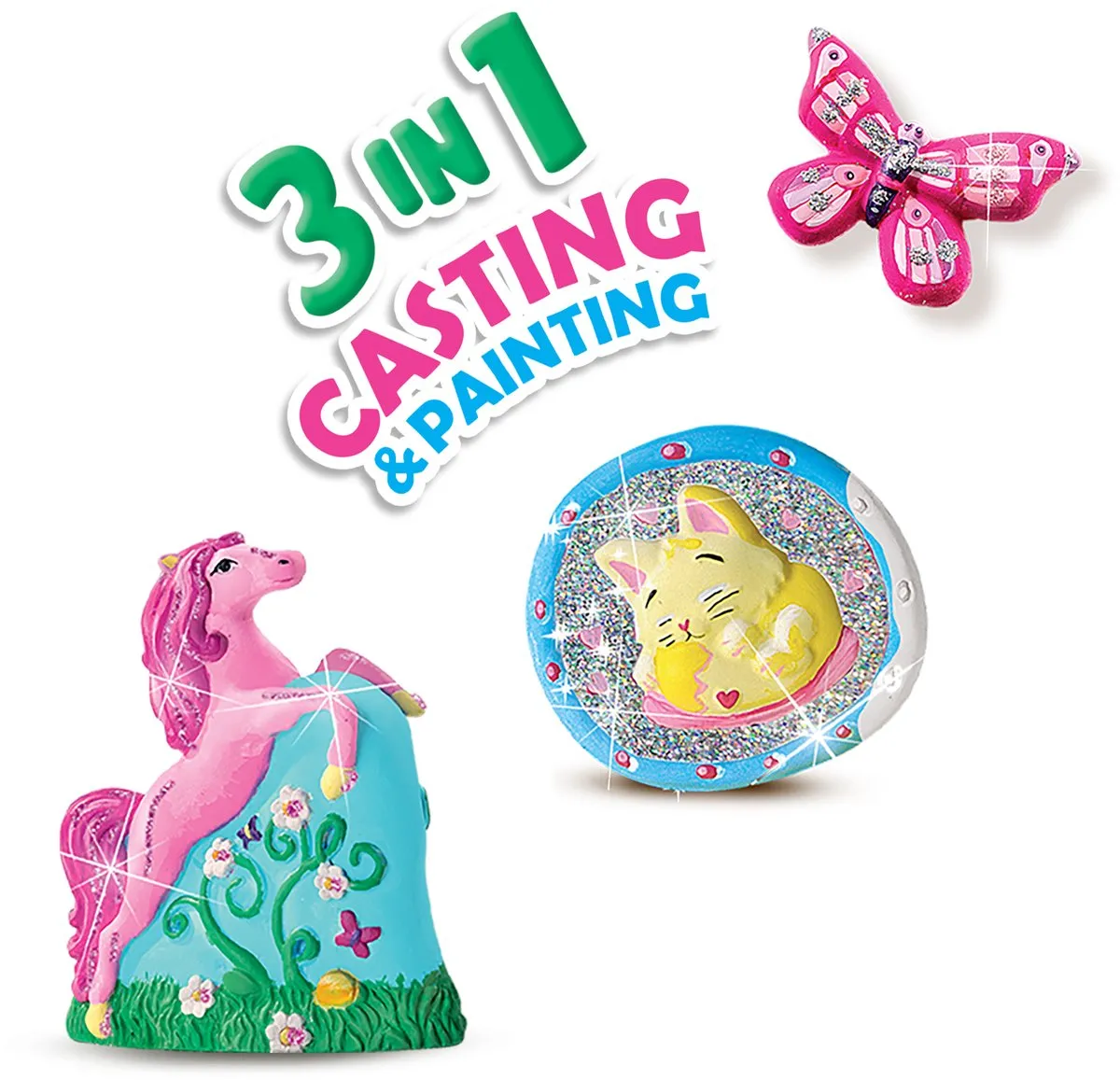 SES Creative Hobby Pink Gieten & Schilderen 3-in-1 - 18 Stuks