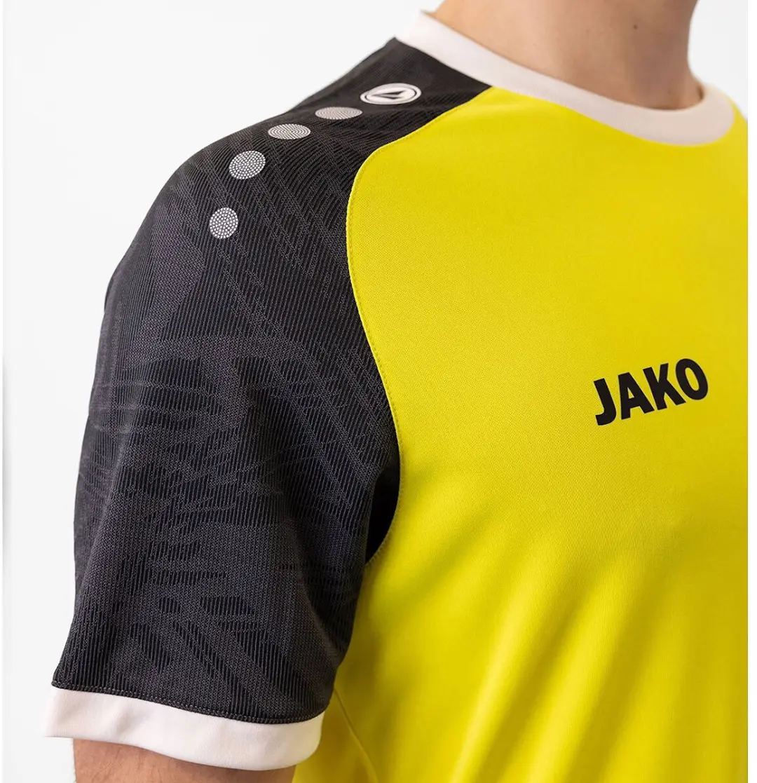 Jako Iconic Shirt Korte Mouw Heren - Zachtgeel/Zwart M