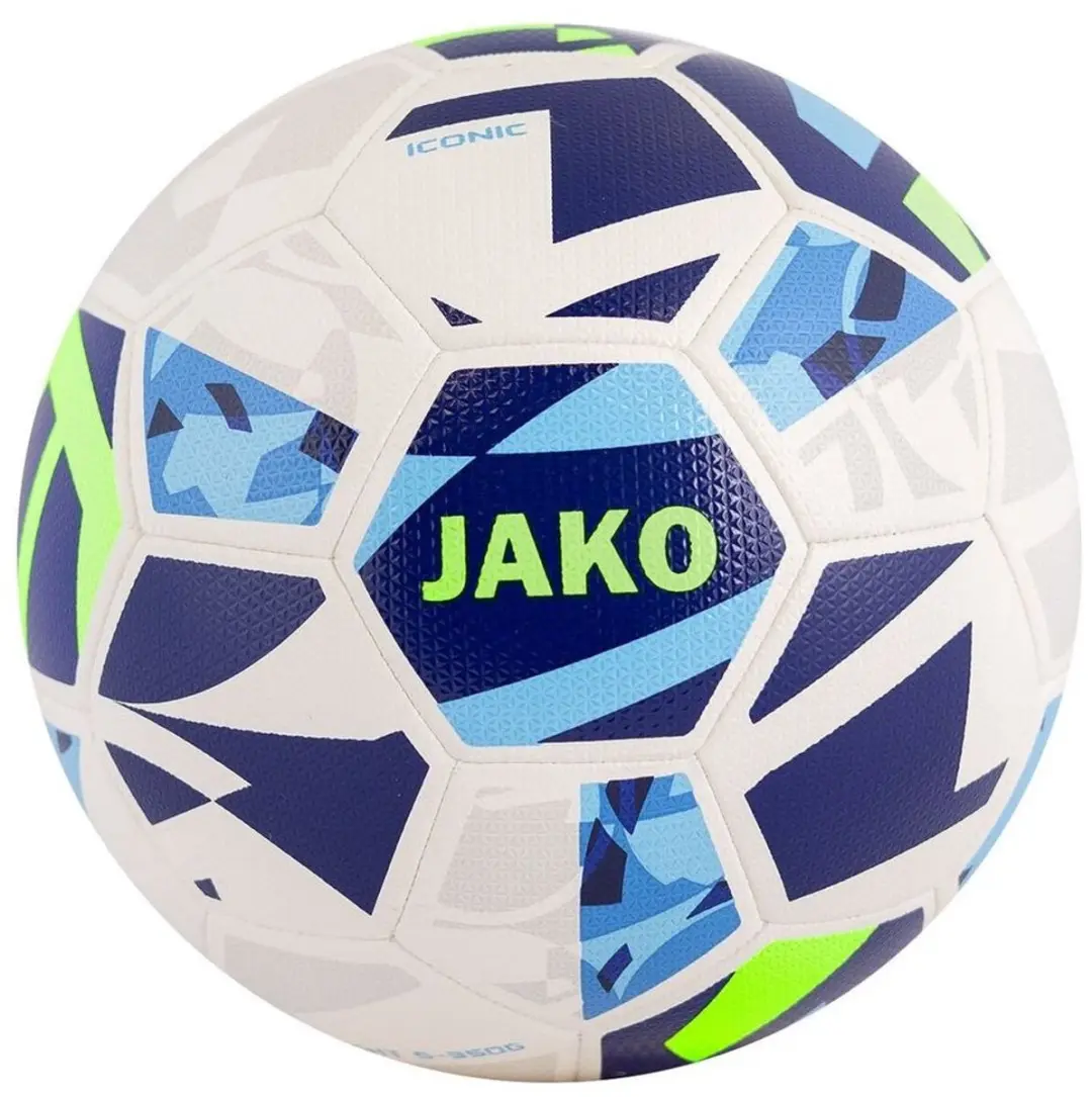 JAKO Lightbal Iconic Voetbal 5 - Wit/Donkerblauw/Blauw/ Groen