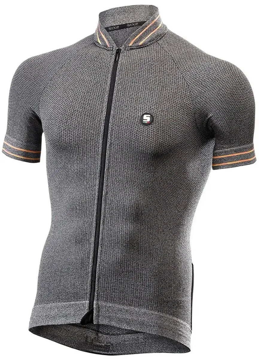 Sixs Clima Wielertrui Korte Mouw - XL - Grijs/Zwart