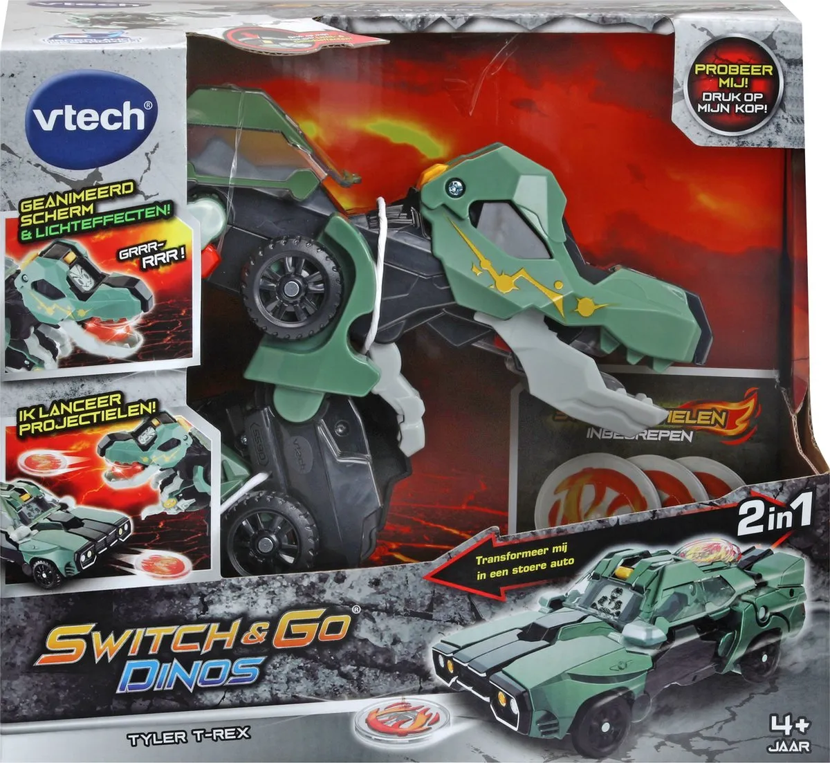 VTech Switch & Go Dino Tyler T-Rex Speelgoed - Donkergroen