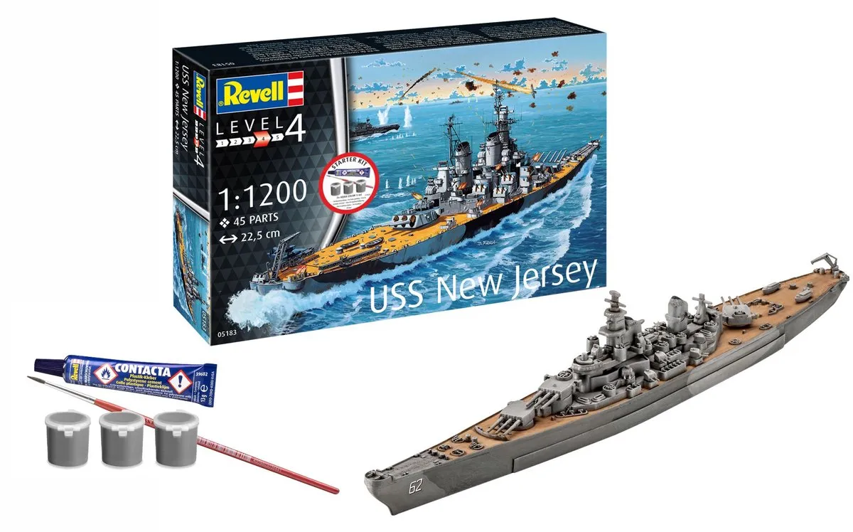 Revell 75183 USS New Jersey Modelbouwpakket - 1:1200 - 45 Onderdelen