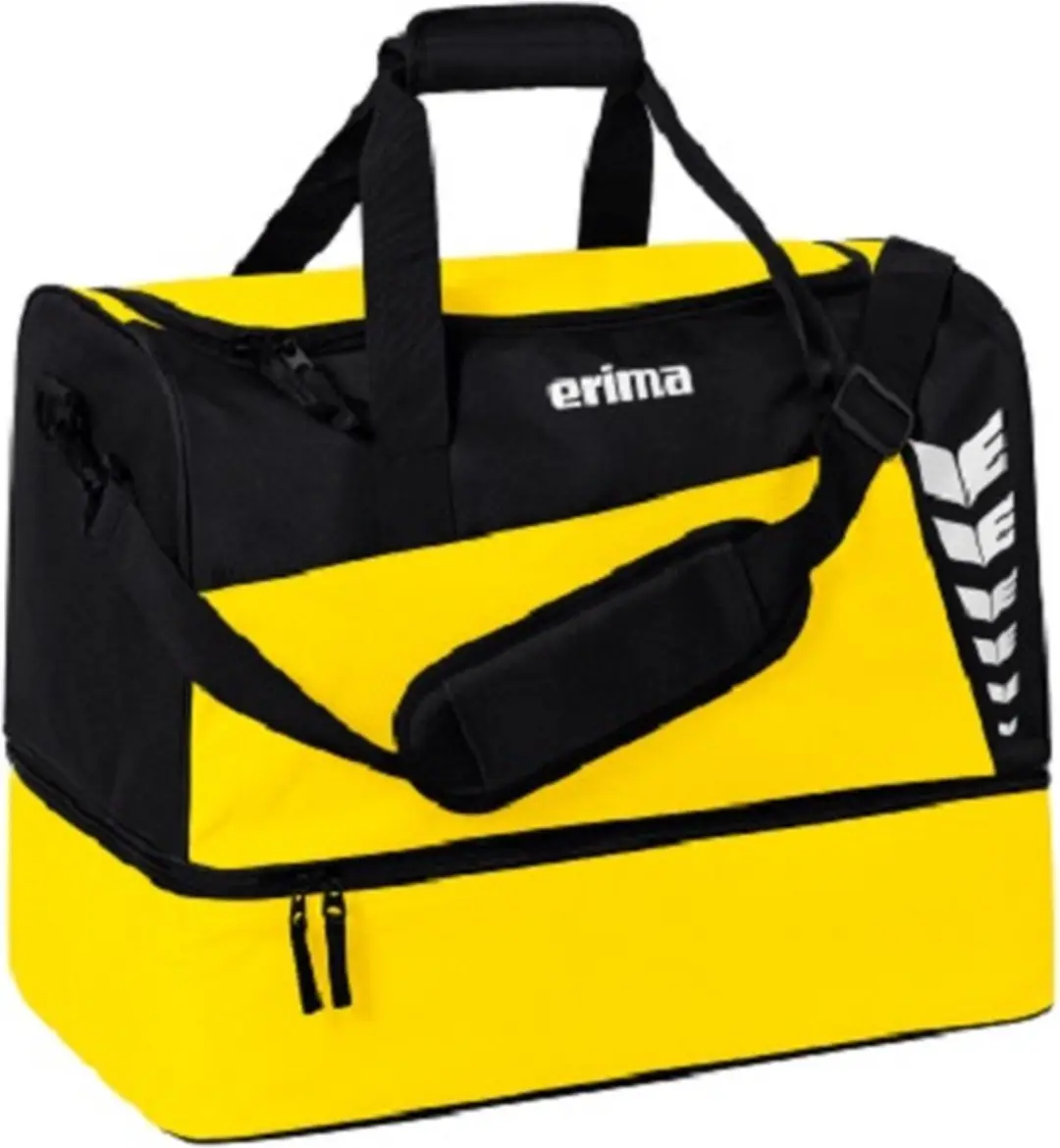 Erima Six Wings Sporttas M - Zwart/Geel